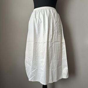 Vintage Henson Kickernick Half Slip Womens Large White Nylon Lace USA Lingerie